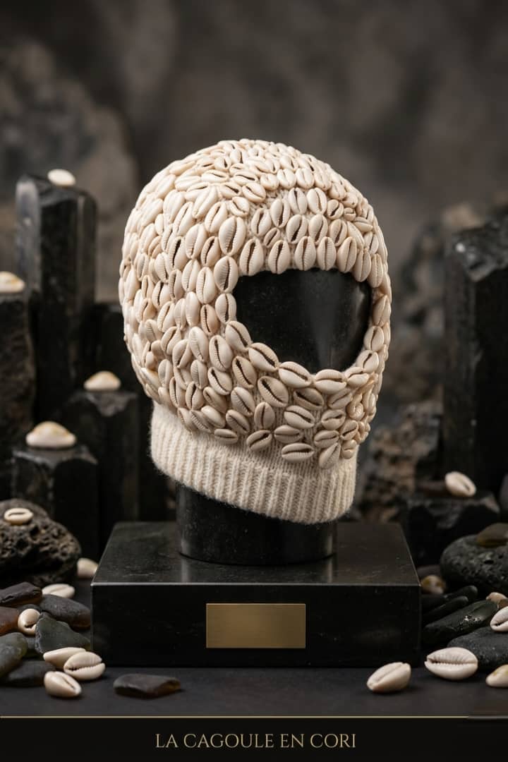 Cagoule en cori, pièce sculptée main